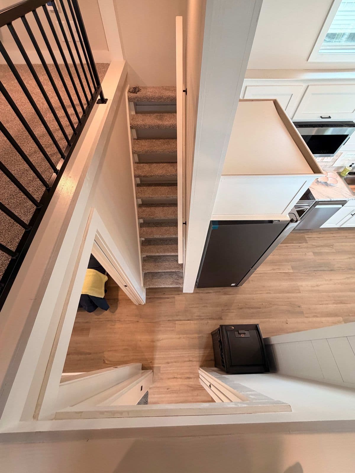 Staircase to the loft seen from above